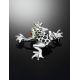 Sterling Silver Brooch With Amber And Enamel The Frog, image , picture 2