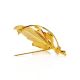 Gold Plated Floral Brooch With Amber And Enamel The Beoluna, image , picture 3
