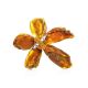 Raw Amber Floral Brooch The Volcano, image , picture 3