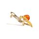 Amber Floral Brooch In Gold Plated Silver The Beoluna, image , picture 3