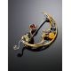 Designer Gold-Plated Brooch With Multicolor Amber The Lullaby, image , picture 2