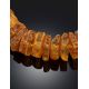 Unpolished Cognac Amber Beaded Necklace, image , picture 2