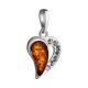 Silver Heart Pendant With Amber And Crystals The Declaration, image , picture 4