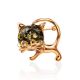 Amber Kitty Brooch In Gold Plated Silver The Fairytale, image 