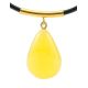 Teardrop Shape Amber Pendant Necklace, Length: 42, image , picture 3