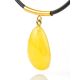 Teardrop Shape Amber Pendant Necklace, Length: 42, image , picture 4