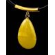 Teardrop Shape Amber Pendant Necklace, Length: 42, image , picture 5