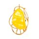 Oval Gold Plated Brooch With Amber Centerstone The Rialto, image 