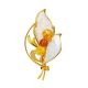 Gold Plated Floral Brooch With Amber And Enamel The Beoluna, image 