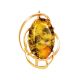 Oval Gold Plated Brooch With Green Amber The Rialto, image 