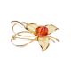 Amber Floral Brooch In Gold Plated Silver The Beoluna, image 