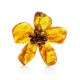 Natural Amber Floral Brooch The Volcano, image 