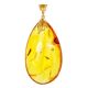 Amber Pendant With Spider Inclusion In Gold Plated Silver, image 