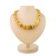 Raw Disc Shaped Amber Beaded Necklace, image 