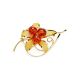 Cognac Amber Gold Plated Floral Brooch The Beoluna, image 