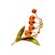 Gold Plated Floral Brooch With Amber And Enamel, image 