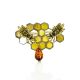 Designer Amber Brooch In Sterling Silver The Bee, image 