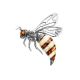 Designer Sterling Silver And Amber Brooch The Bee, image 