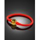 Red Silicone Bracelet With Natural Lemon Amber The Hawaii, image , picture 2