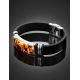 Leather Mens Wristband With Amber Mosaic The Grunge, image , picture 2