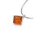 Silver Necklace With Geometric Amber Pendant The Sugar, Length: 42, image , picture 3