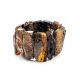 Black Amber Flat Beaded Bracelet The Volcano, image , picture 3