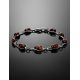 Cognac Amber Link Bracelet In Sterling Silver The Fiori, image , picture 2