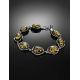 Sterling Silver Link Bracelet With Cognac Amber The Lyon, image , picture 2