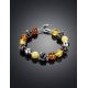 Silver Amber Ball Beaded Bracelet The Goddes, image , picture 2