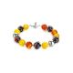 Silver Amber Ball Beaded Bracelet The Goddes, image , picture 4