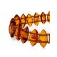 Cognac Amber Flat Beaded Bracelet, image , picture 3