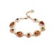 Gold-Plated Link Bracelet With Cognac Amber The Luxor, image 