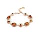 Gold-Plated Link Bracelet With Cognac Amber The Luxor, image 