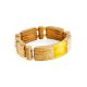 Wooden Flat Beaded Bracelet With Honey Amber The Indonesia, image 