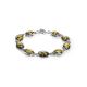 Silver Link Bracelet With Green Amber The Vivaldi, image 