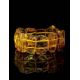 Bold Cognac Amber Flat Beaded Bracelet The Volcano, image , picture 2