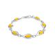 Honey Amber Link Bracelet In Glossy Silver The Fiori, image 