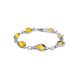 Flower Motif​ Sterling Silver Link Bracelet With Baltic Amber The Calla Lily, image 