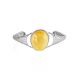 Silver Cuff Bracelet With Bold Honey Amber, image 