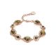 Gold-Plated Link Bracelet With Green Amber The Luxor, image 