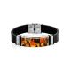 Leather Mens Wristband With Amber Mosaic The Grunge, image 