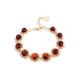 Gold Plated Link Bracelet With Cherry Amber Stones The Aster, image 