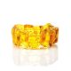 Bold Cognac Amber Flat Beaded Bracelet The Volcano, image 