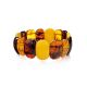 Bright Amber Flat Beaded Elastic Bracelet, image 