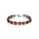 Ornate Silver Link Bracelet With Cognac Amber The Ithaca, image 