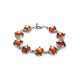 Cognac Amber Link Bracelet In Silver, image 