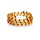 Natural Amber And Glass Beads Bangle Bracelet, image 