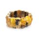 Statement Raw Amber Stretch Bracelet The Volcano, image 