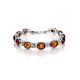 Cognac Amber Bracelet In Sterling Silver The Soprano, image 