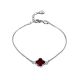 Thin Silver Chain Bracelet With Cherry Amber The Monaco, image 